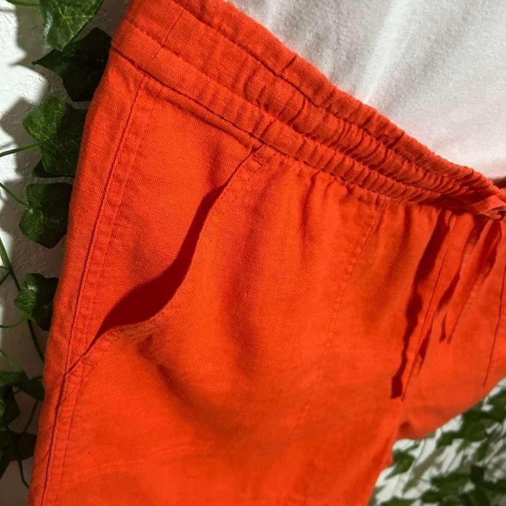 J. Crew Orange High Waist Shorts with Drawstring